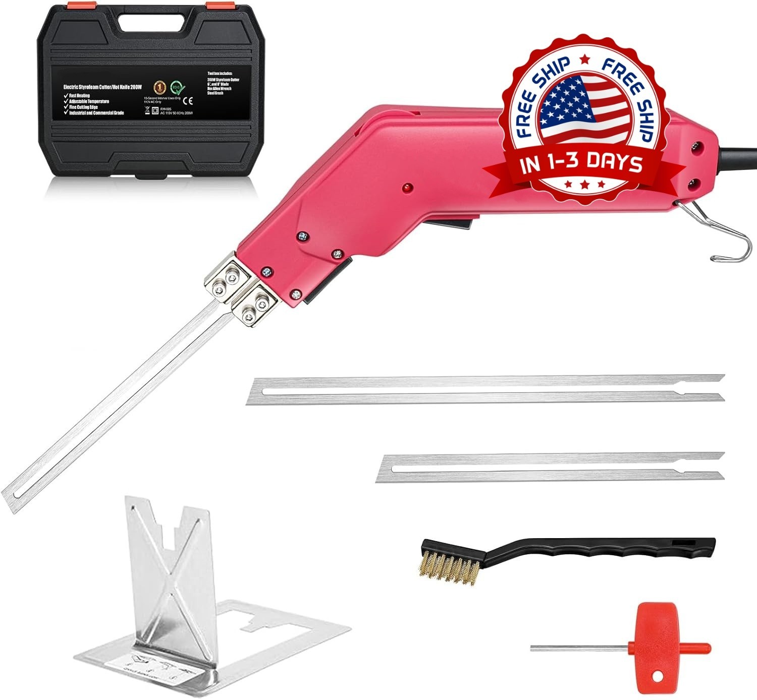 Kit de herramientas para cortar poliestireno de 200 W con cuchillas resistentes