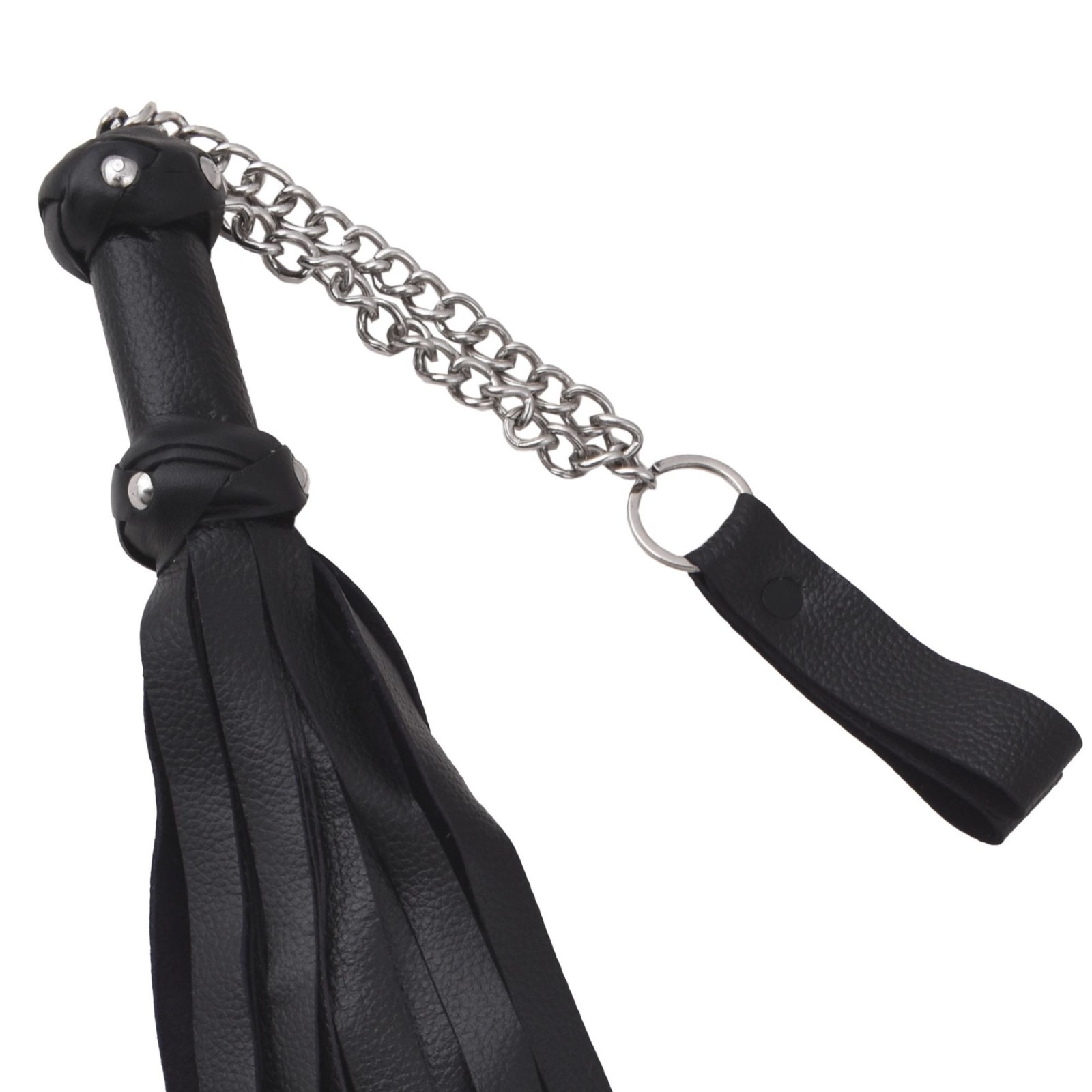 Genuine Cowhide Leather Flogger 25 Thick Falls Handmade Finger Loop Handle