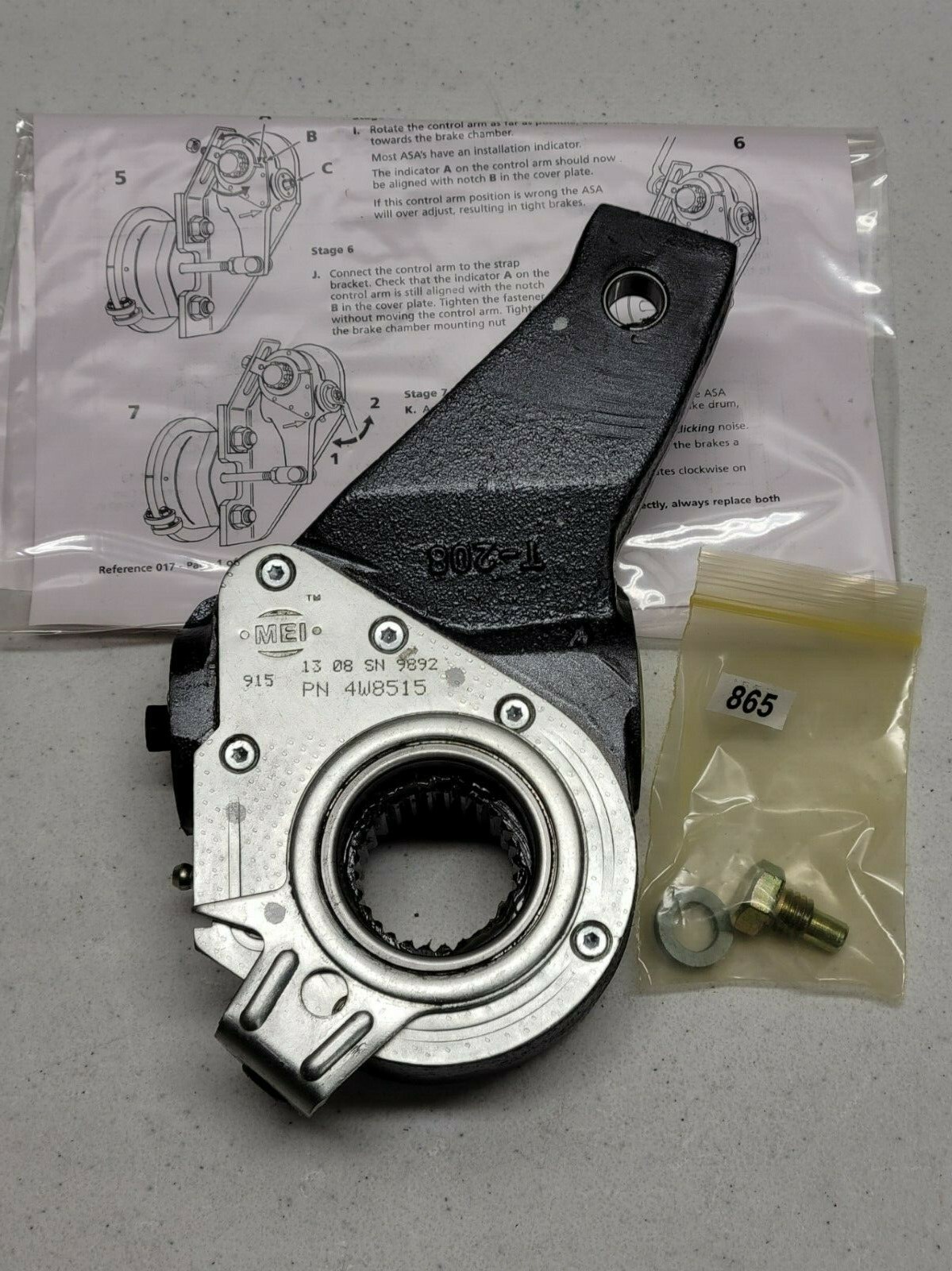 MEI 4W8515 300-10067 Brake Slack Adjuster, 28 Spline. Right Front, Transit Bus