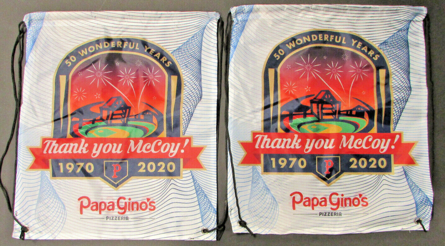 Pawtucket Red Sox 50 Wonderful Years 1970-2020,Pull String Backpack,Lot of 2 New