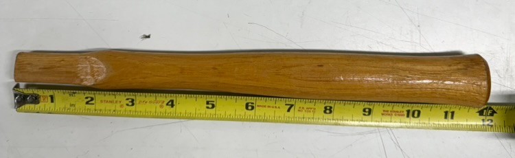 Hickory Hammer Handle 11-3/4"  RECTANGLE EYE 3/4" x 3/8"  Includes Metal Wedge