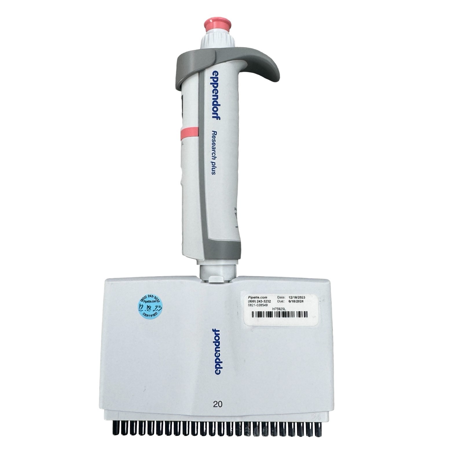 Eppendorf Research Plus 24-Channel Adjustable Pipette 1-20µL Calibrated