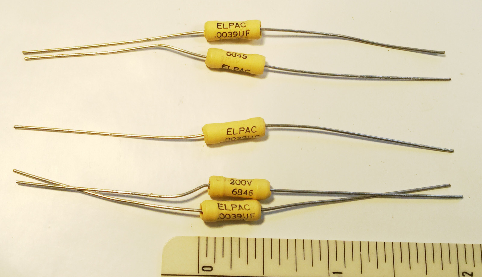 10 NOS Elpac Capacitors .0039 uf 200 v