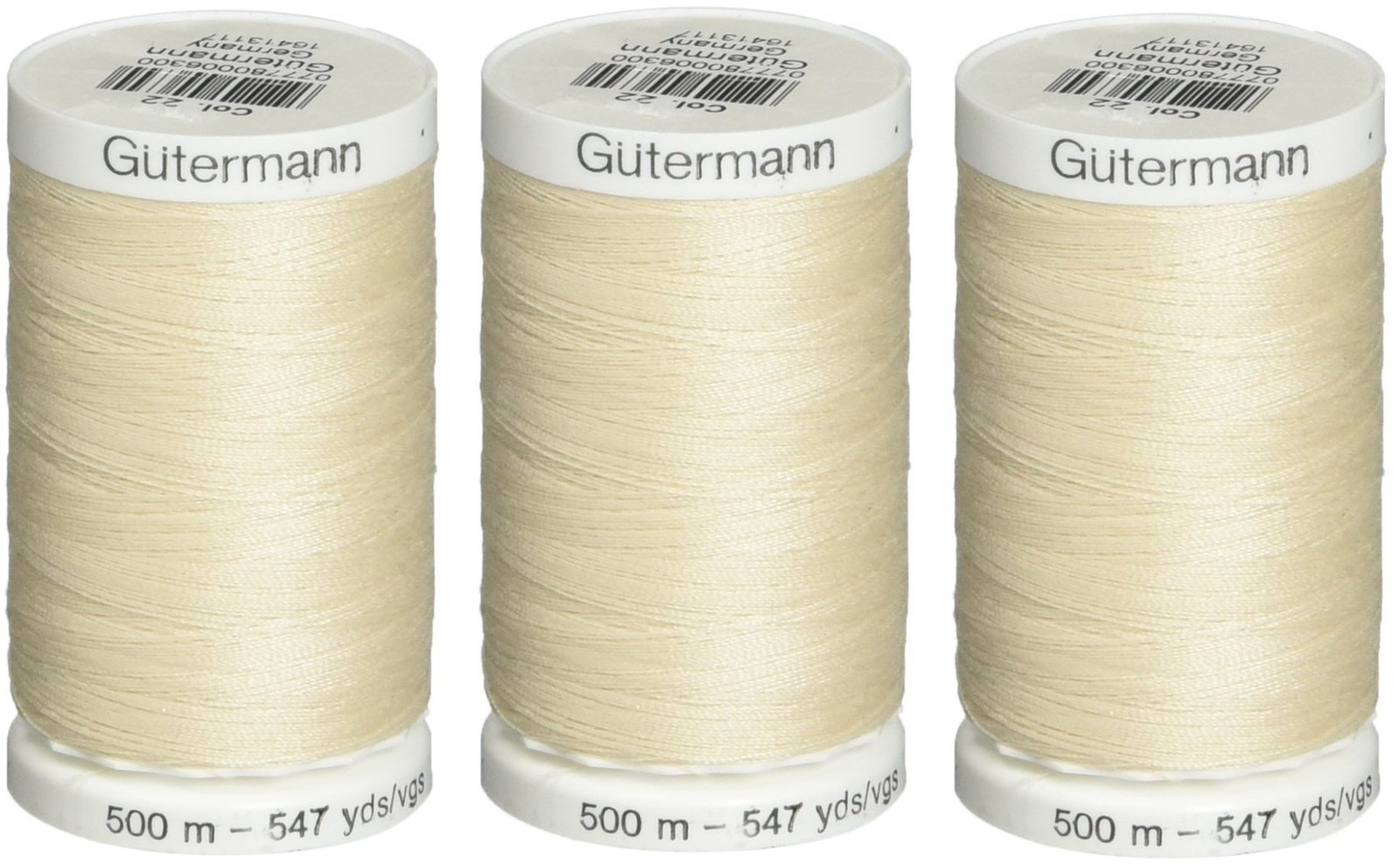 Sew-All Thread 547 Yards-Eggshell (3 Pack)