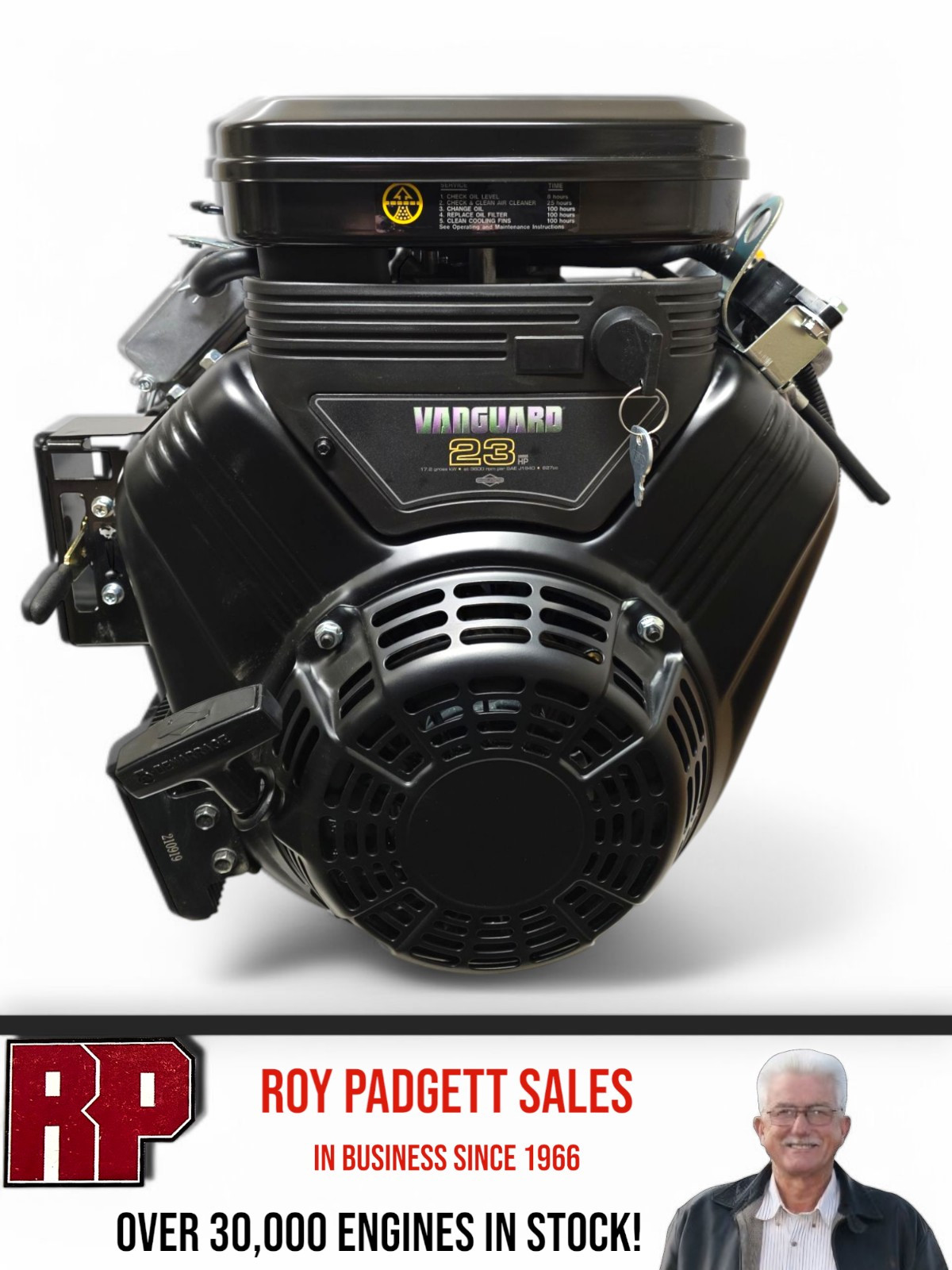 23HP Briggs & Stratton Vanguard 386447-0444 Horizontal Engine 1-1/8" X 4" -SF