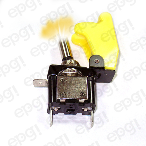TOGGLE SWITCH AMBER ILLUMINATED ON/OFF SPST 3P w/YELLOW COVER #662053/665017