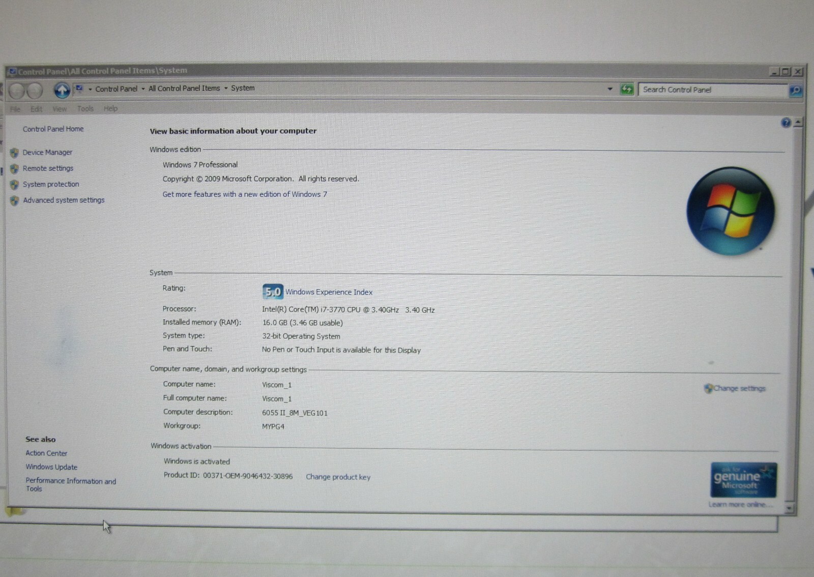 VISCOM systemrechner SSD 240 witio 12.110.B.63a Computer System