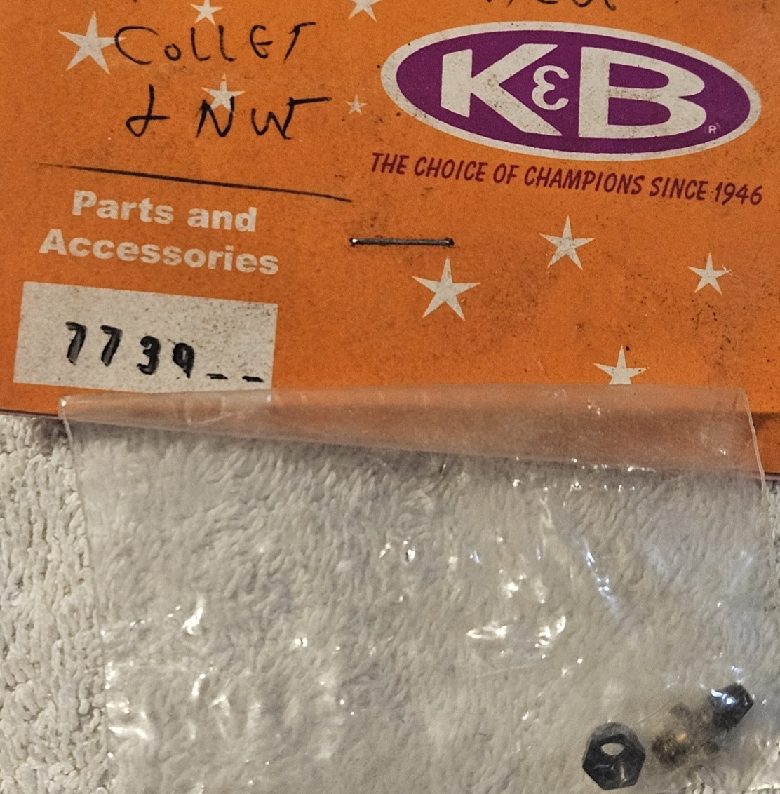K&B Torpedo racing needle valve receptacle collet and lock nut 7739 NEW