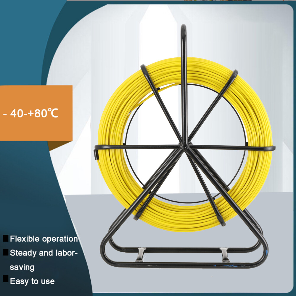 Fish Tape Puller Fiberglass Reel Wire Cable Running Duct Rodder 328ft Sewer Pipe