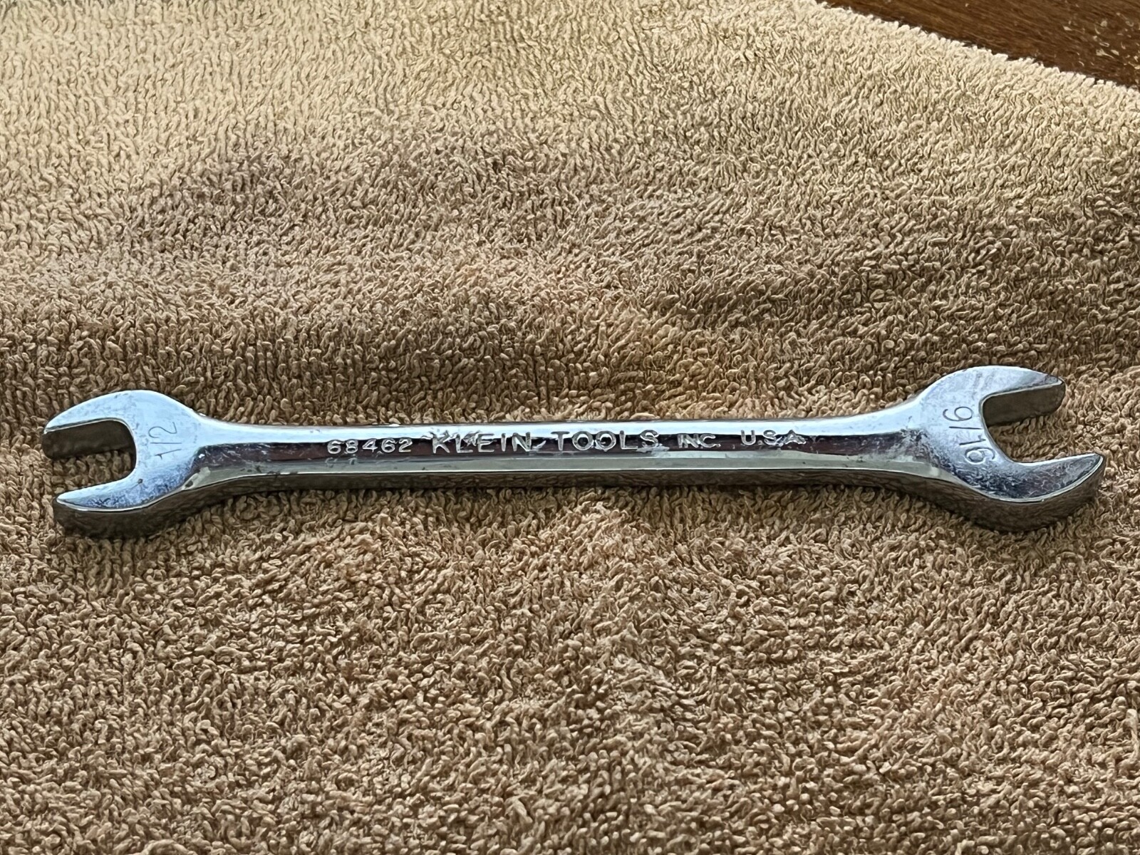 NOS Klein Tools 68462 OPEN END  Wrench 1/2 & 9/16 "Made In The USA"