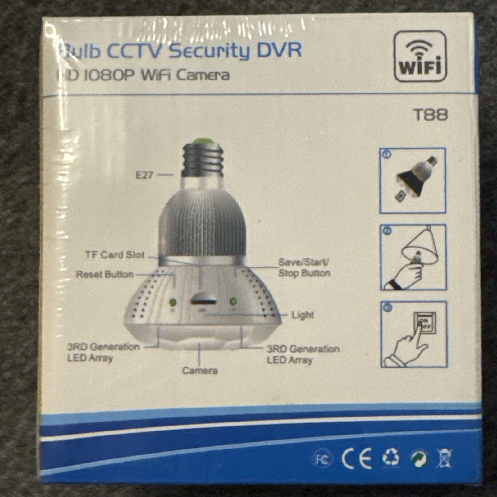 BULB CCTV SECURITY DVR HD 1080P WIFI CAMERA