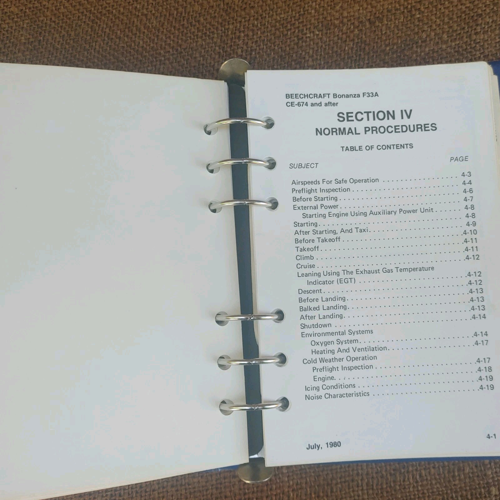 Beechcraft F33A & F33C Bonanza Pilot’s Operating Manual