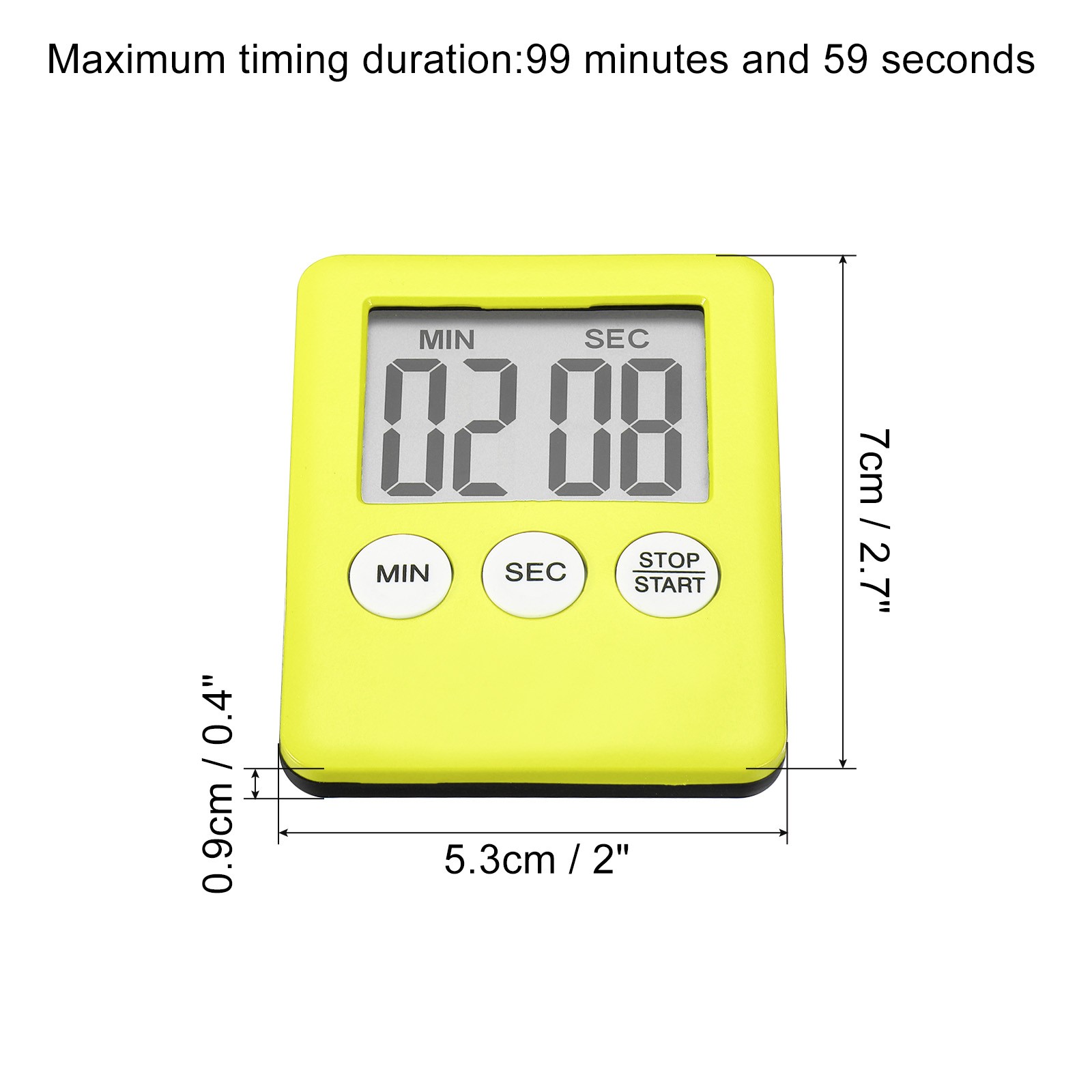Digital Timer 1Pcs Small Count Down/UP Clock with Magnetic Kitchen Timer Yellow