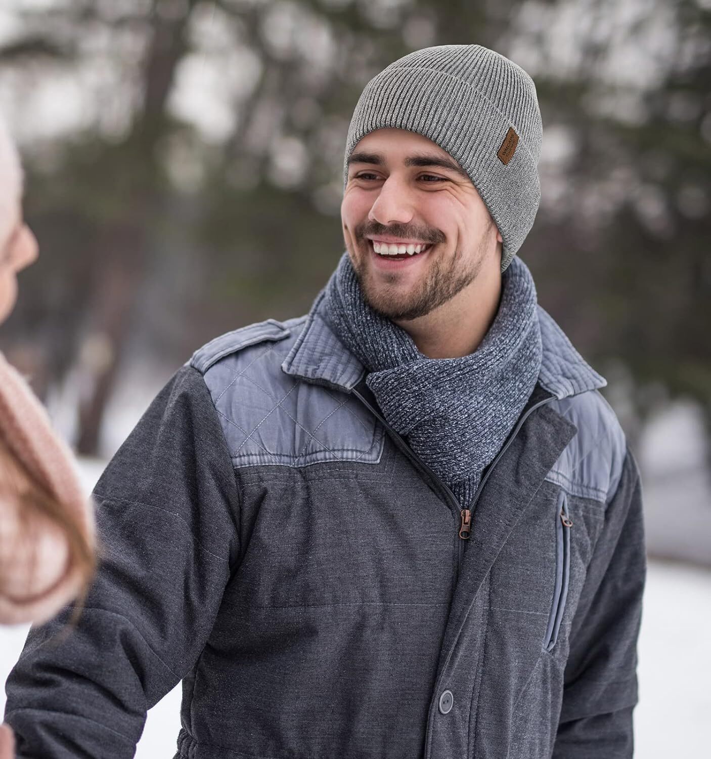 Wmcaps Winter Beanie Hats for Men Women, Fleece Lined One Size, Grey
