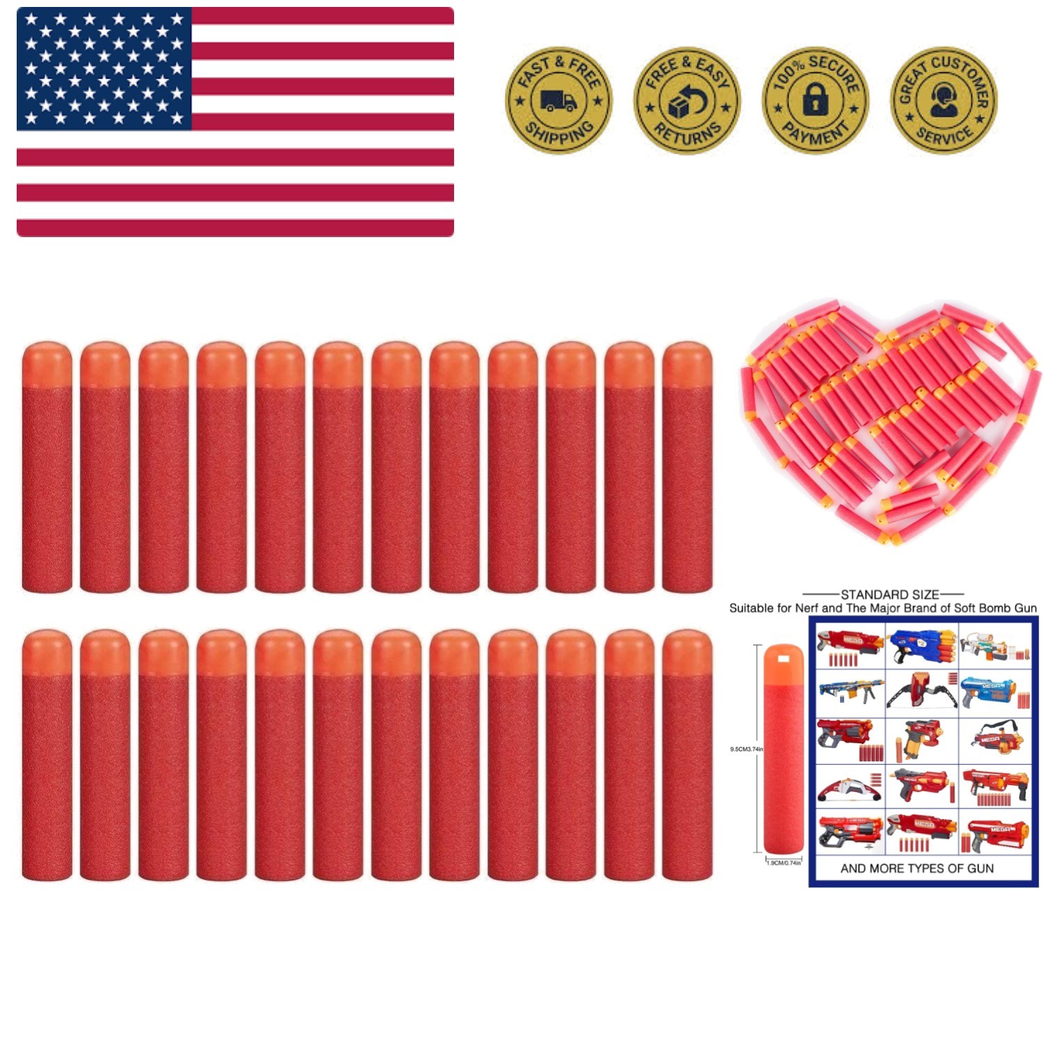 Mega Dart Refill Pack for N-Strike Mega Series