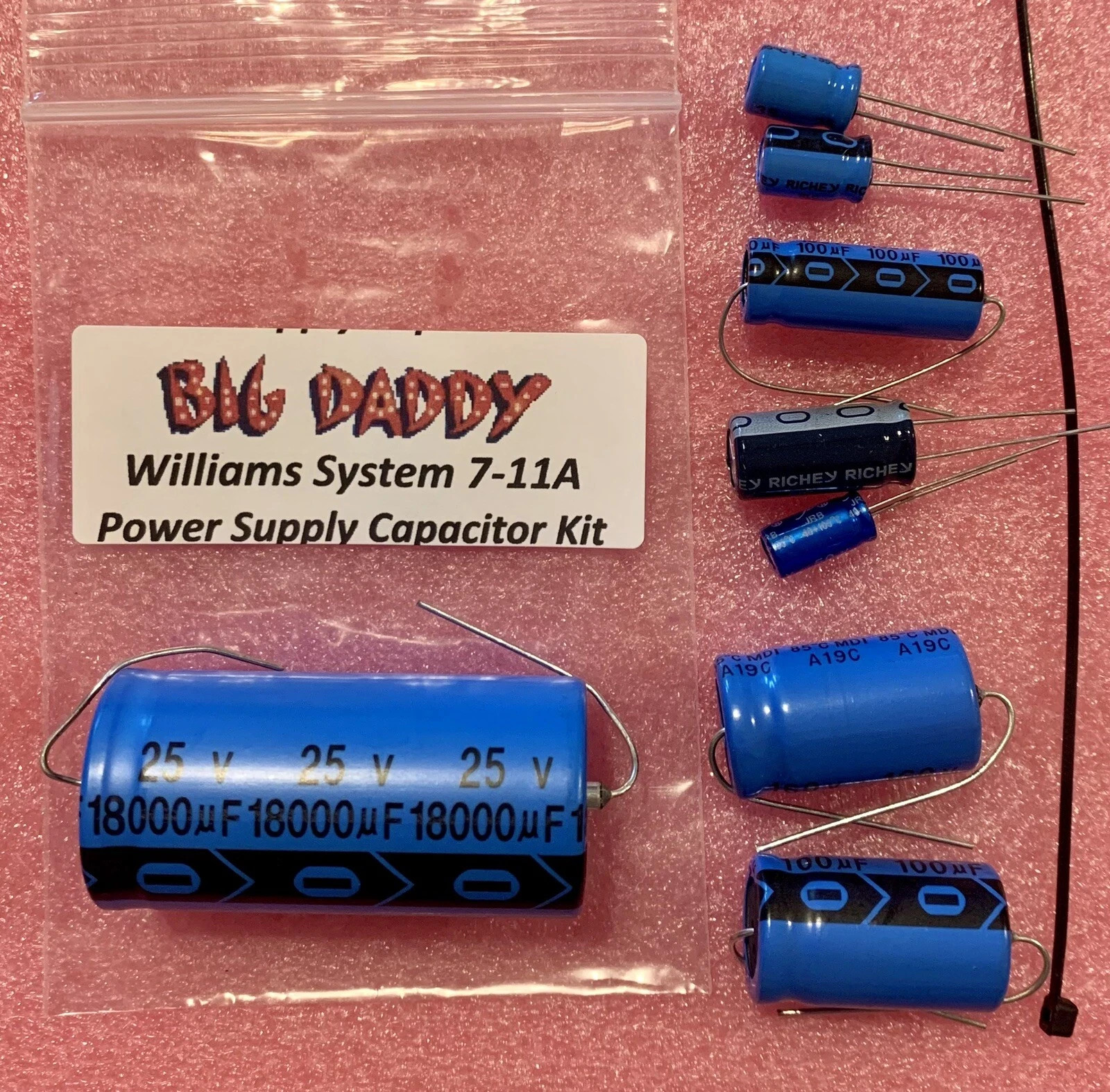 Big Daddy Power Supply Capacitor Repair Kit For Williams System 7-11A Pins