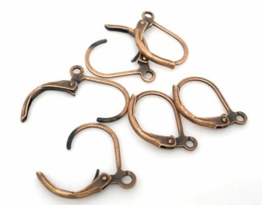60 pcs (30 pairs) Copper Tone Leverback Earrings – 16x10mm