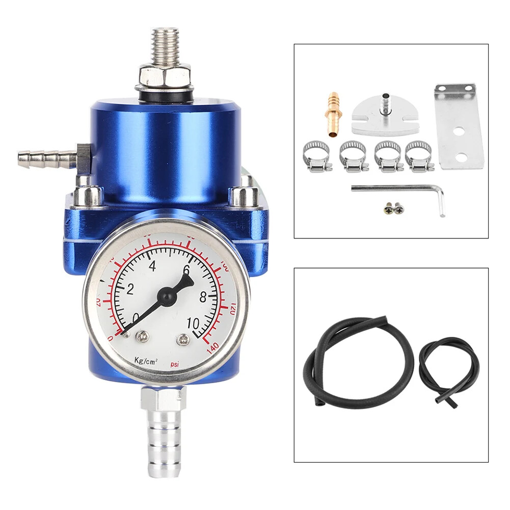 Adjustable FPR Aluminum Alloy Universal Fuel Pressure Regulator with Gauge Hose