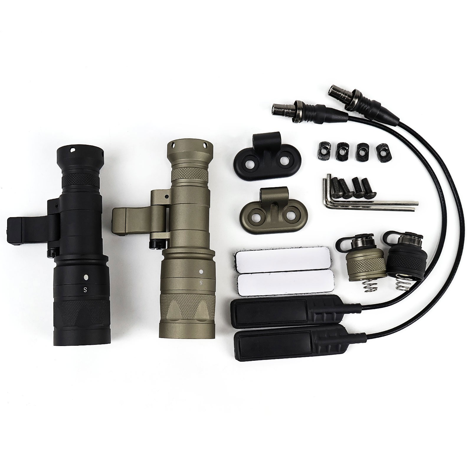 M340V M340V-DF LED 800 lumens Tactical Picatinny Flashlight + Mlok Offset Mount