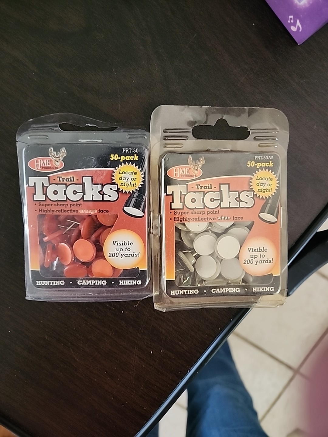 2-Pack Hme Reflective Trail Tacks With Super Sharp Post Orange 50ct Each #PRT-50