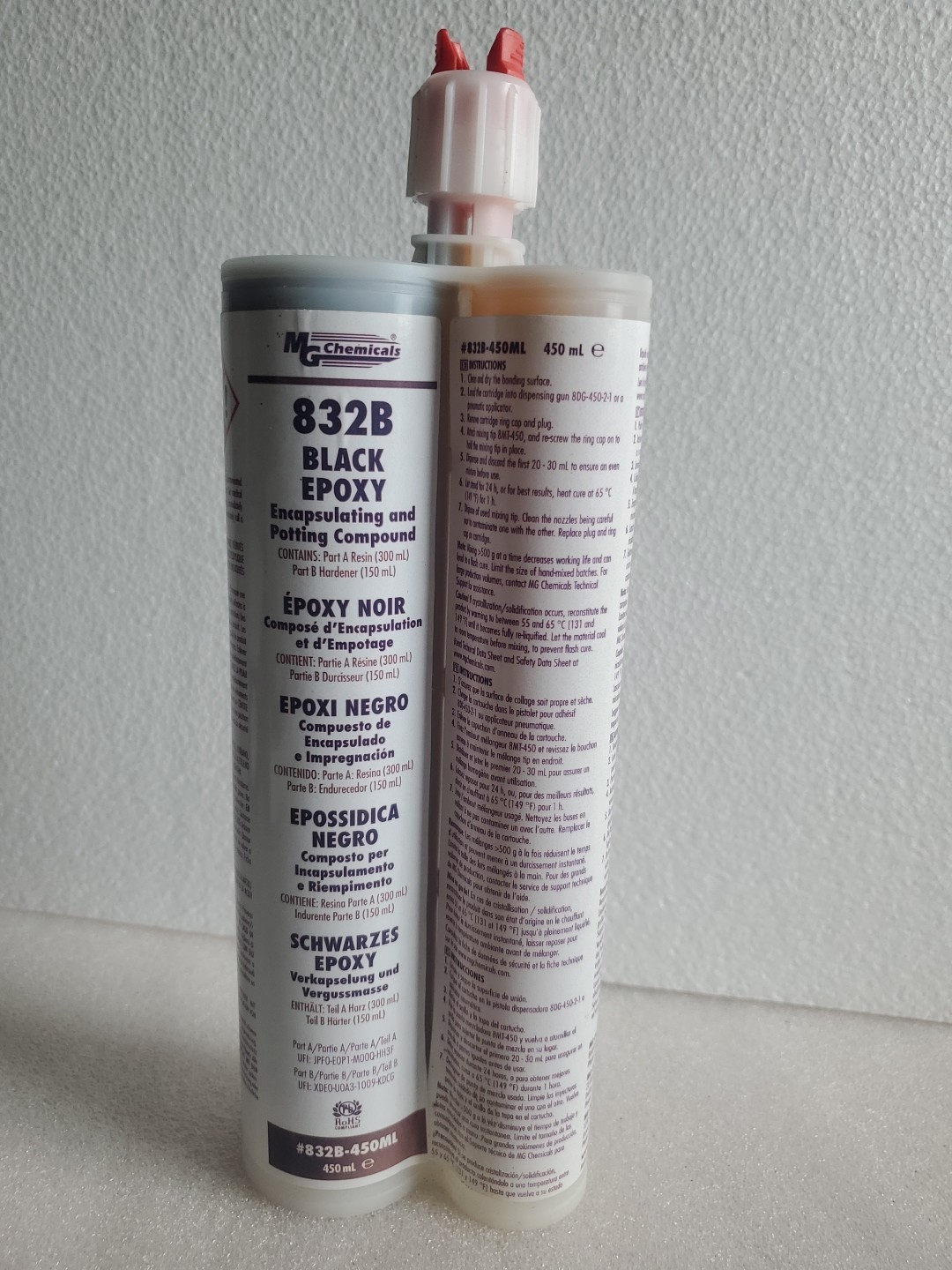 MG 832B Chemicals Epoxy Encapsulating & Potting Compound  Black 832B-450ML QTY-1