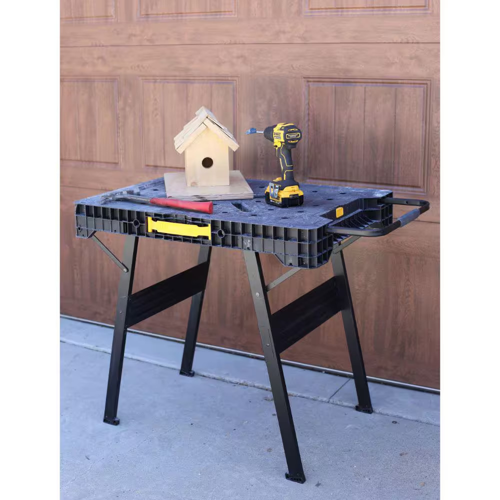DEWALT Express 33 in. H Plastic Folding Portable Sawhorse Workbench