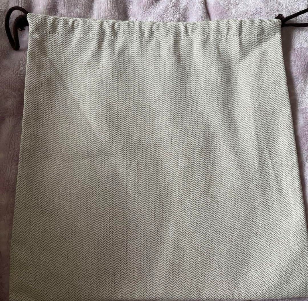 Hermes Storage Dust Bag Drawstring Beige Brown 13" × 13" Used