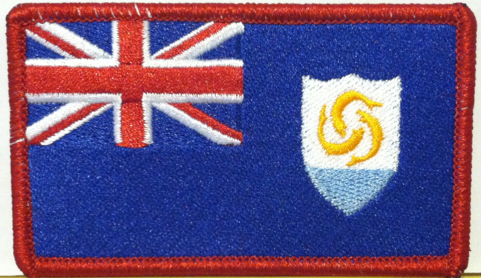 ANGUILLA Flag Embroidery Iron-On Patch Military Emblem  Red  Border