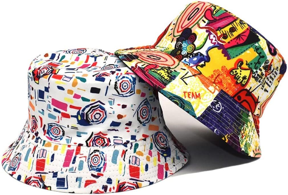 Quanhaigou Bucket Hat for Men Women,Packable One Size, Colorful Graffiti