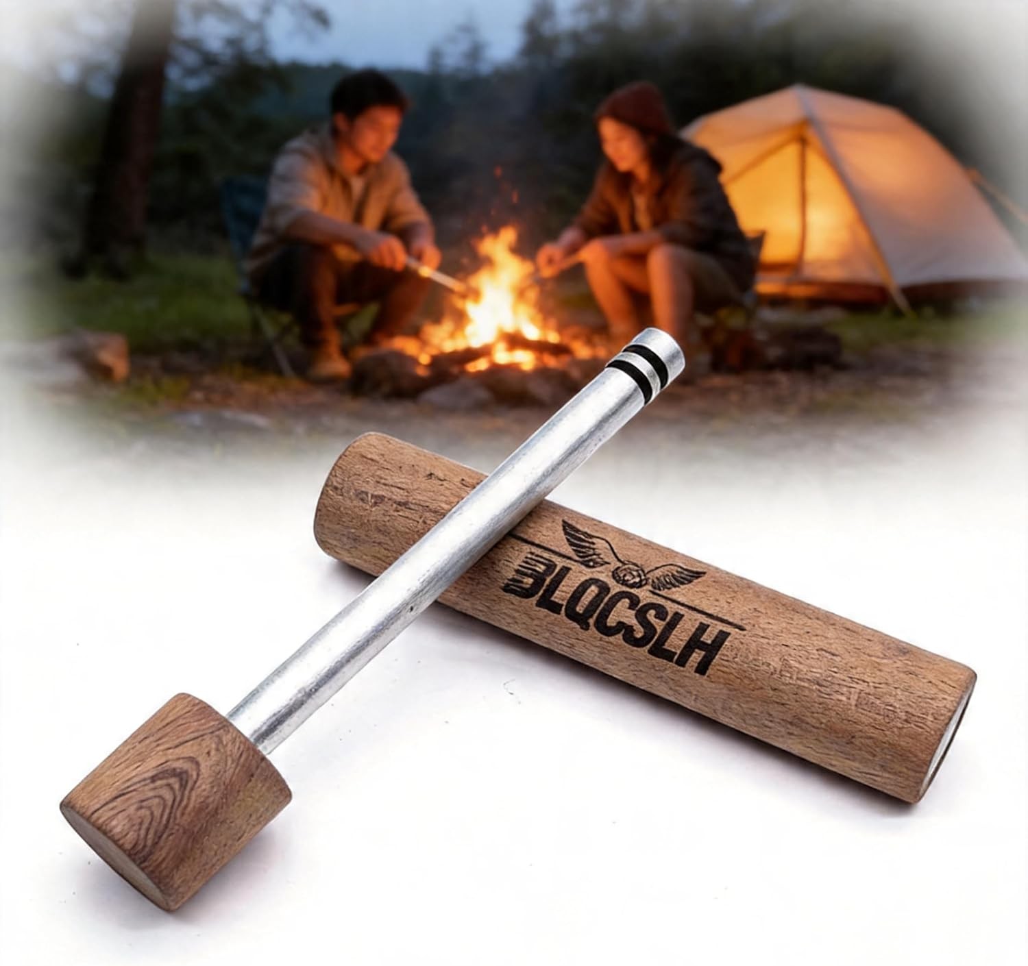 Sapele Wood Fire Piston-Fast Fire Efficiency-Outdoor Emergency Compressed