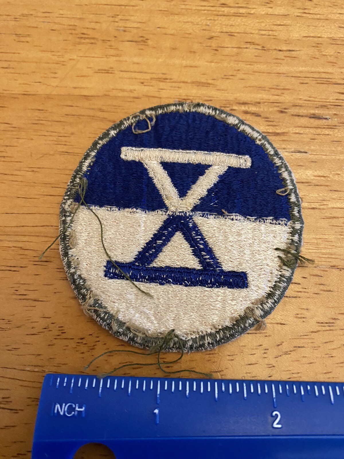 US Army 10th Corps X White Blue Patch INV4762