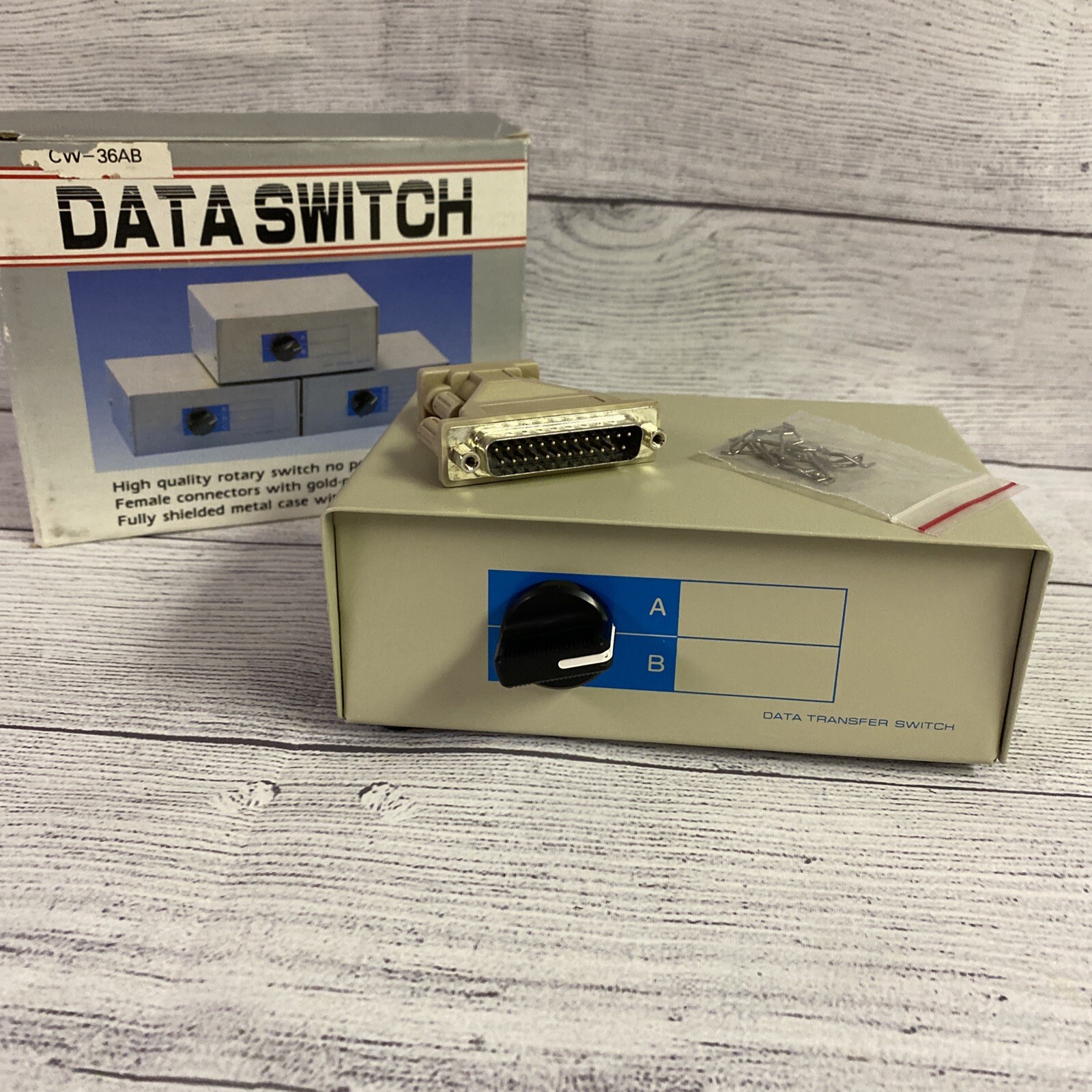 NEW! Data Switch CW-36AB Rotary Switch No Power Required Gold Plated Contacts!!!