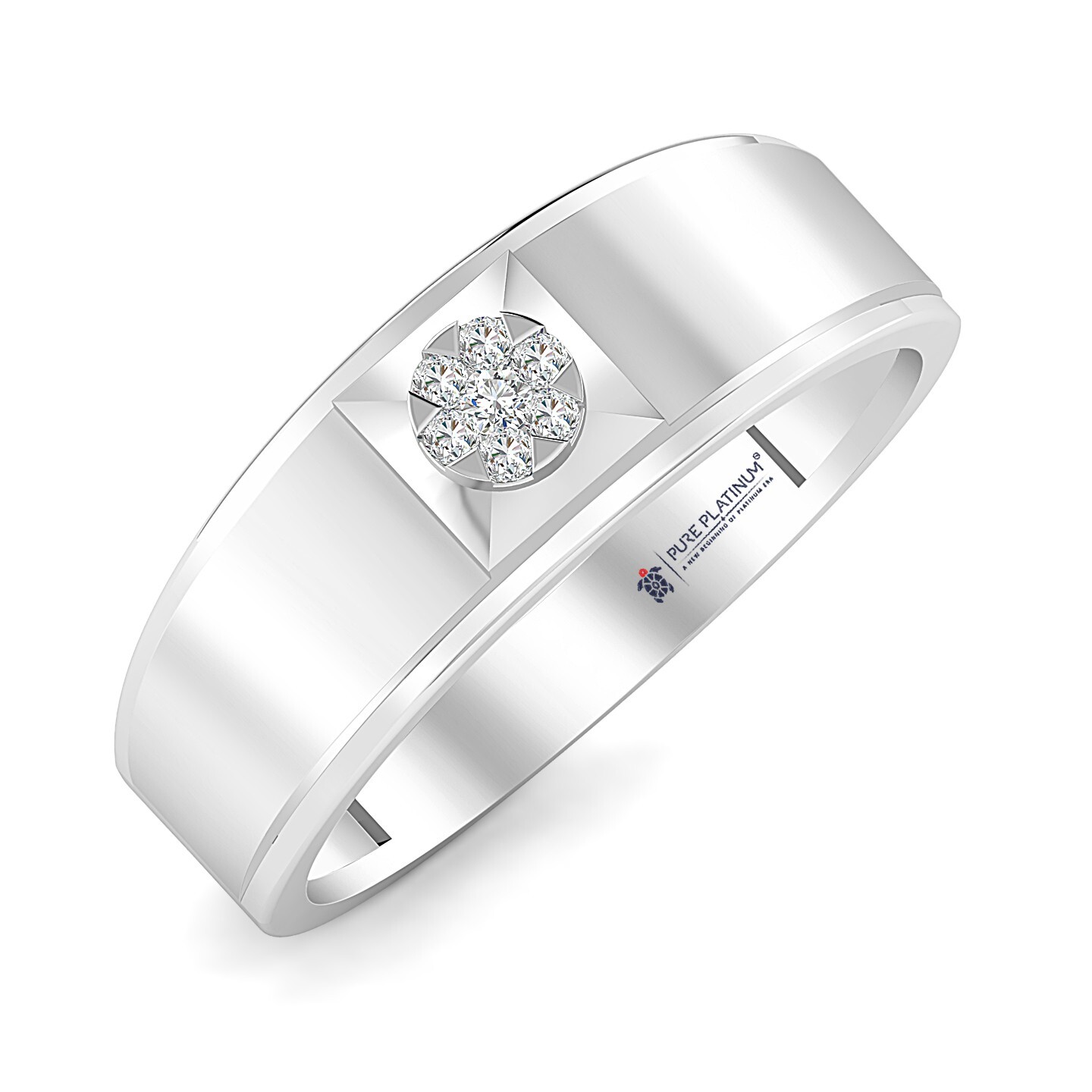 Round Cut Simulated Diamond Men's Pinky Wedding Band Ring 14k White Gold Plated