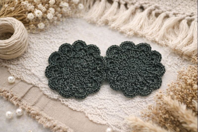 2 Small Crocheted Doilies, Textile Ephemera