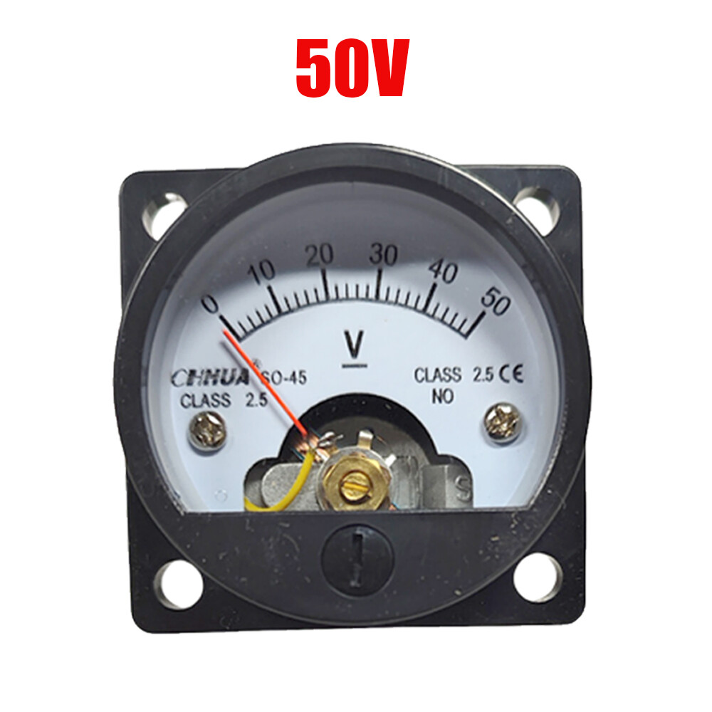 1x DC 0 - 50V Analog Voltmeter Analogue Voltage Panel Meter SO45 Direct Connect