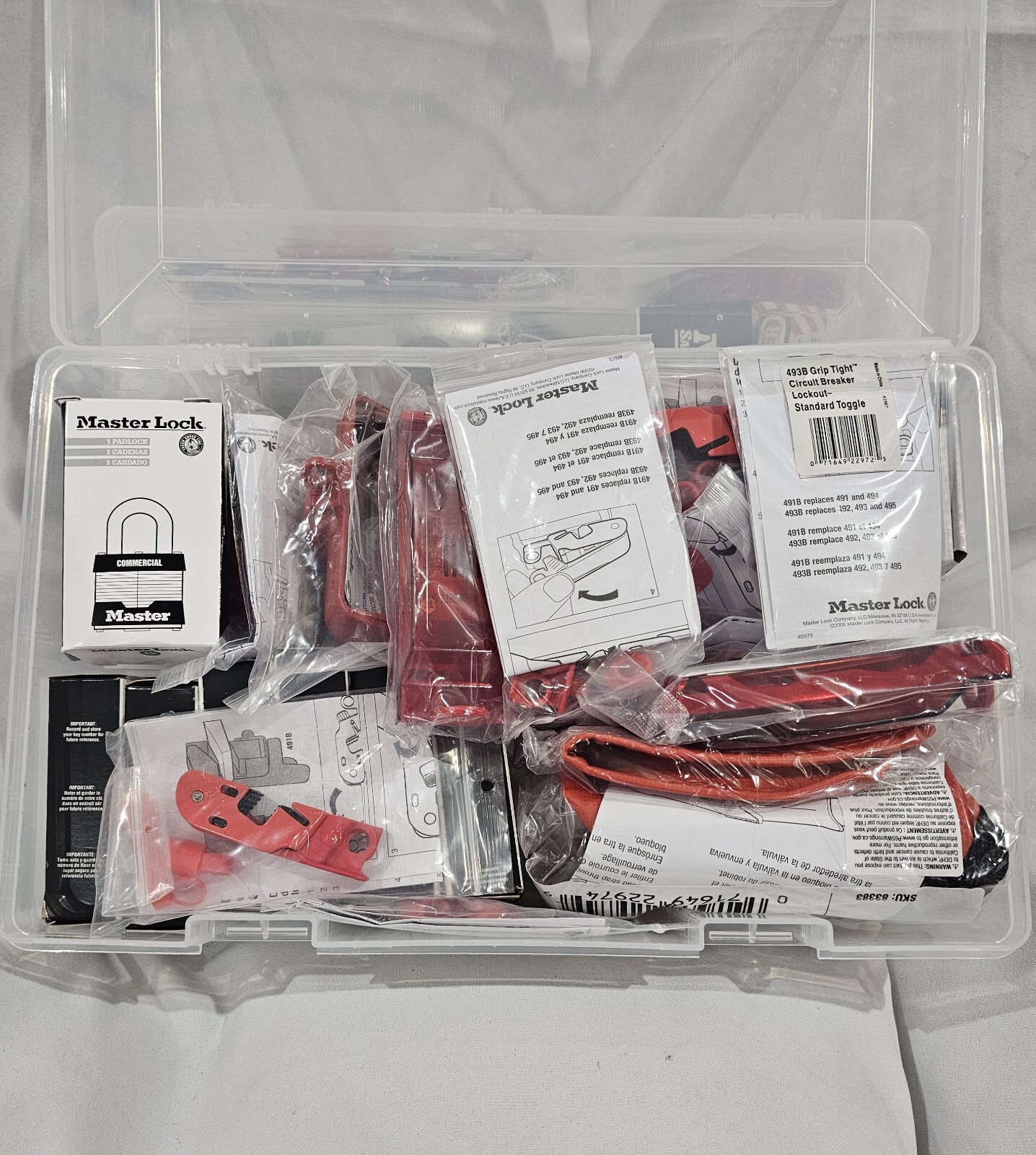 *NEW* MASTER LOCK 1458VE410 Portable Kit Filled Elec/Valve Missing (2) 410RED