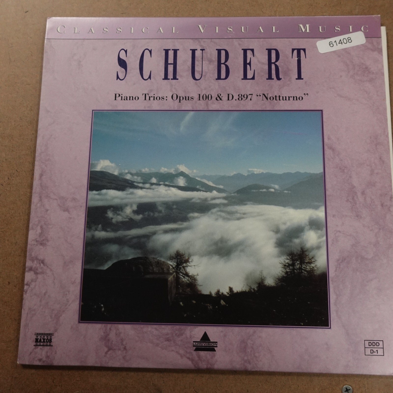 Schubert Piano Trio'S Opus 100 Laserdisc Ld Movie