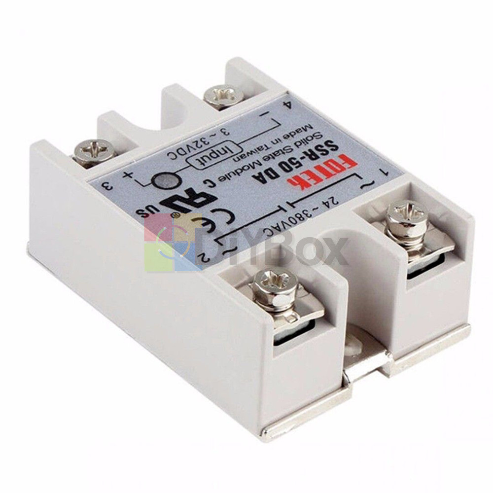 24V-380V 50A 250V SSR-50 DA Solid State Relay Module 3-32V DC To AC