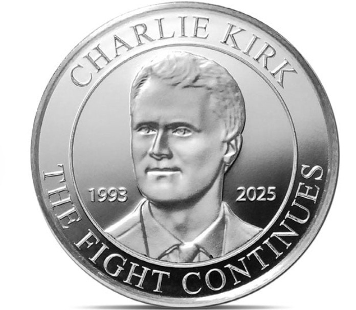 Charlie Kirk "The Fight Continues" - 1 Troy Ounce, .999 Pure Silver Coin TPUSA