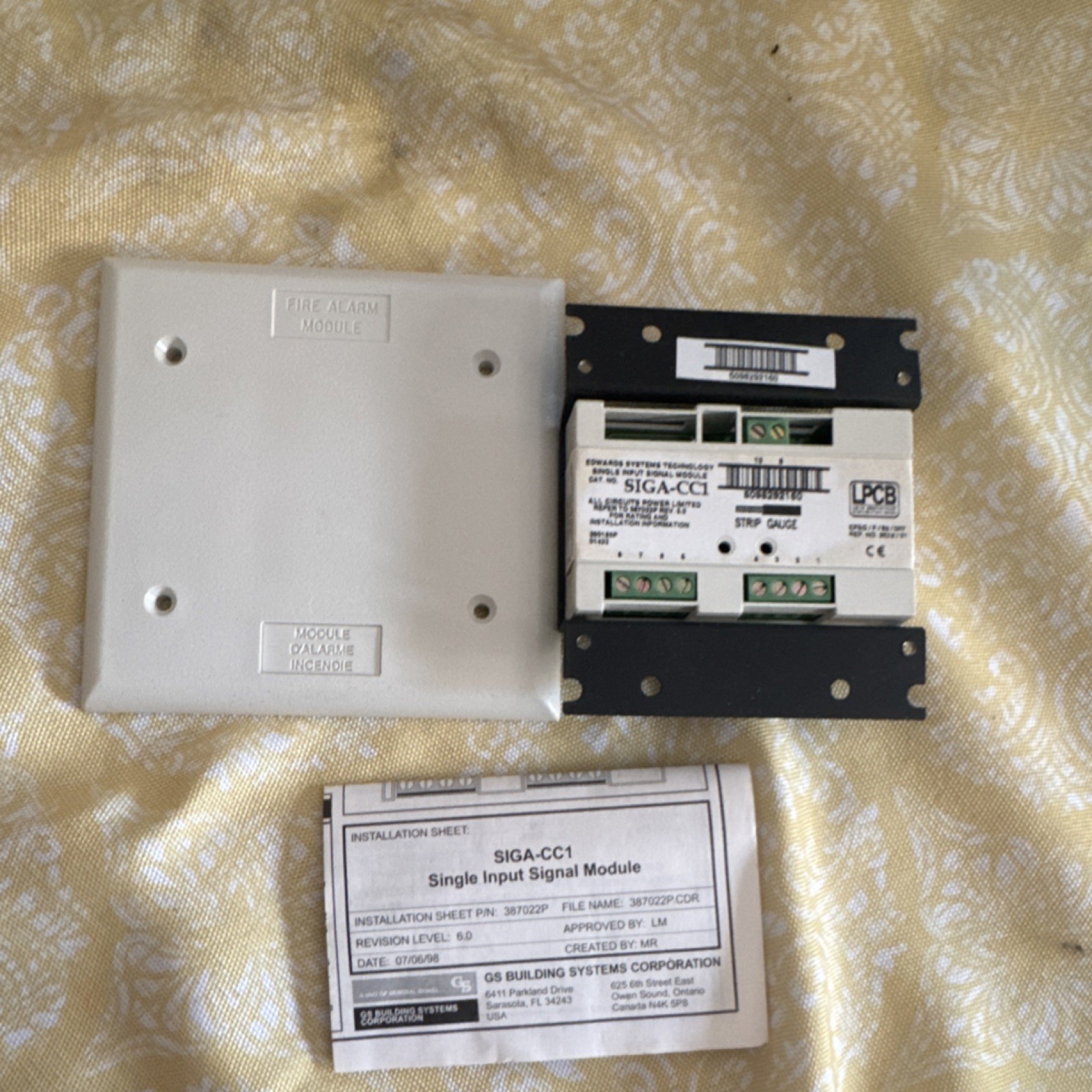 Edwards Systems Technology SIGA-CC1 Single Input Signal Module w/ Cover Kit