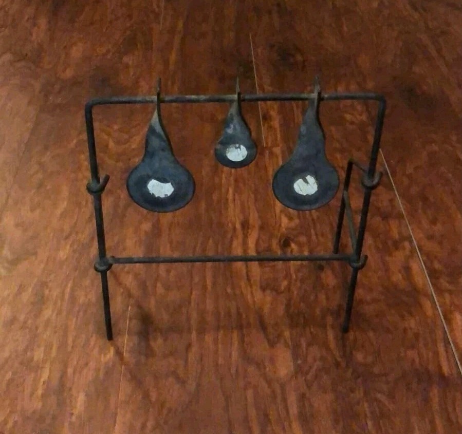 Vintage Cast Iron Ground Shooting Target Spinner Folding. Easy Stow Away