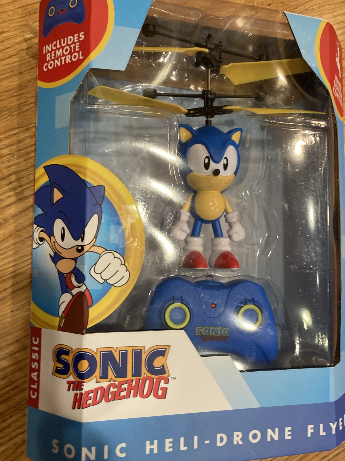 Classic Sonic Hedgehog Hand Sensor Control HELI-DRONE FLYER & Remote Control