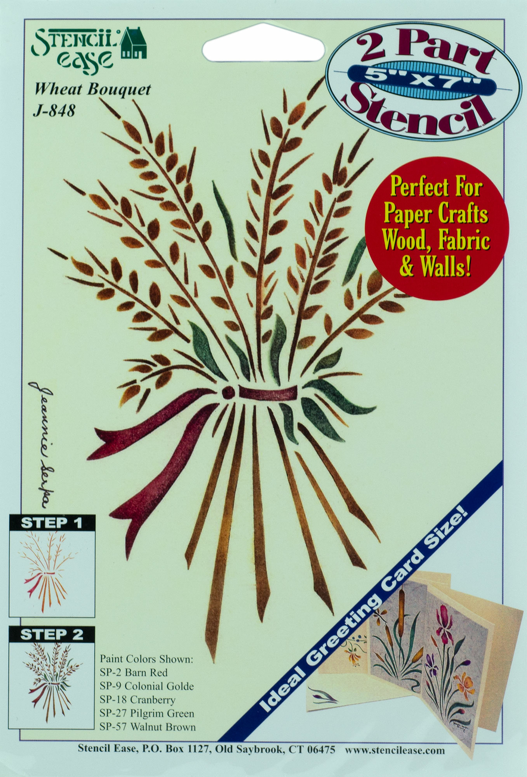 Stencil Ease 2 Part Decorative Stencil 5" x 7" Wheat Bouquet Design