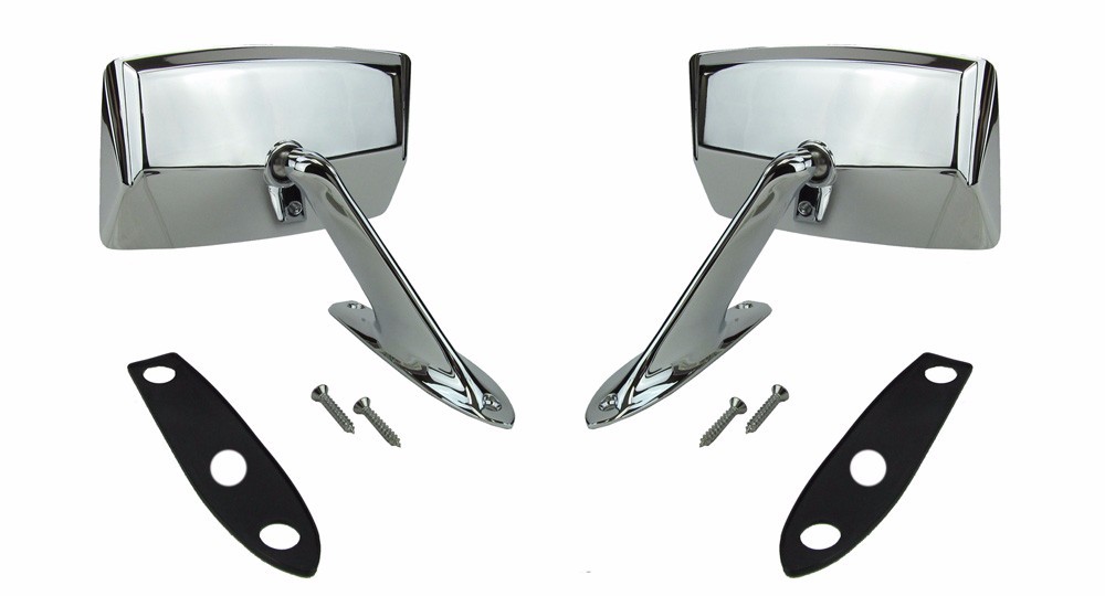 NEW 1967 - 1968 Mustang Standard Chrome Outside Mirror Right & Left, W/ Convex