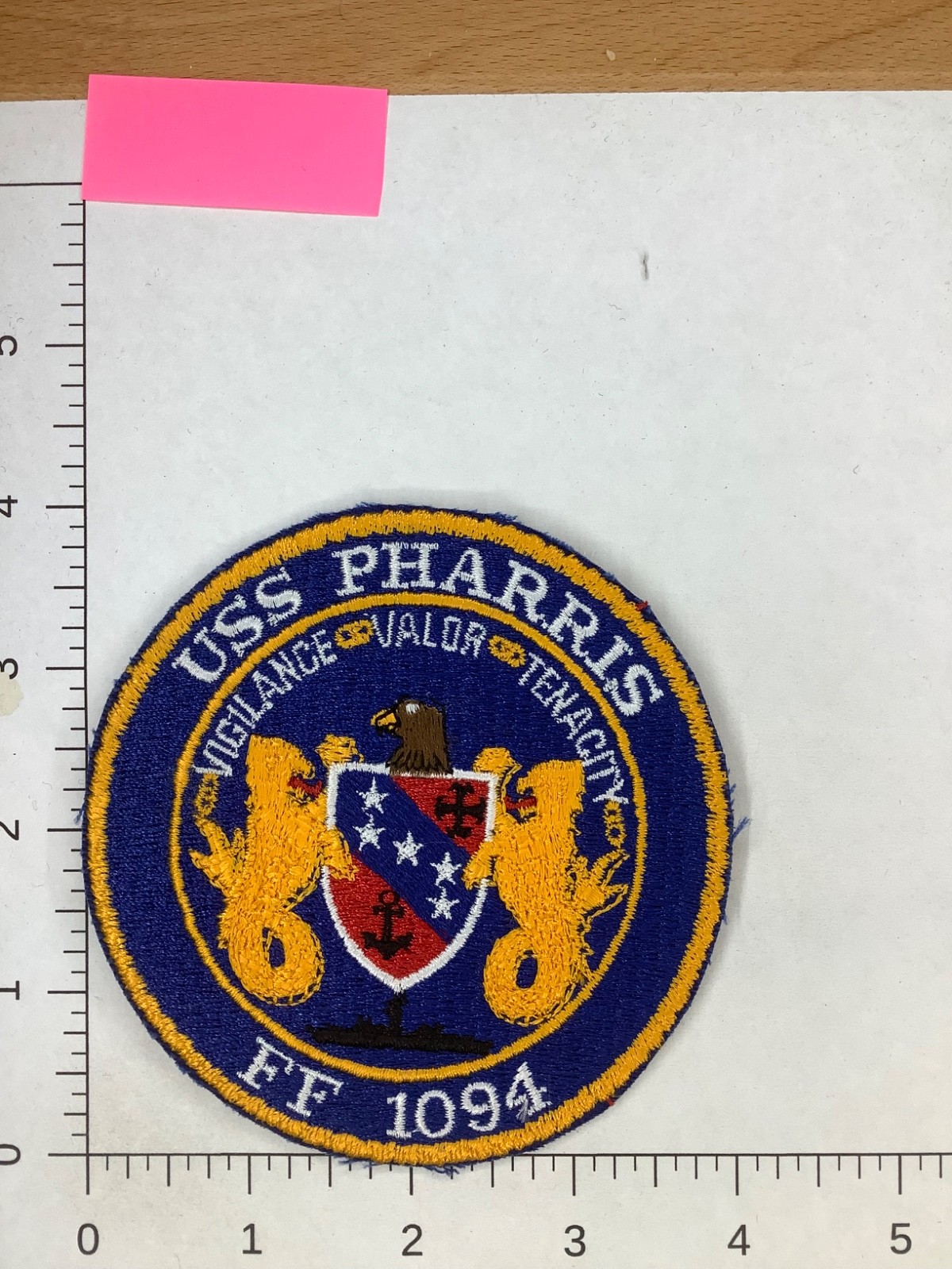 VINTAGE US NAVY  USS PHARRIS FF-1094 SHIPS PATCH