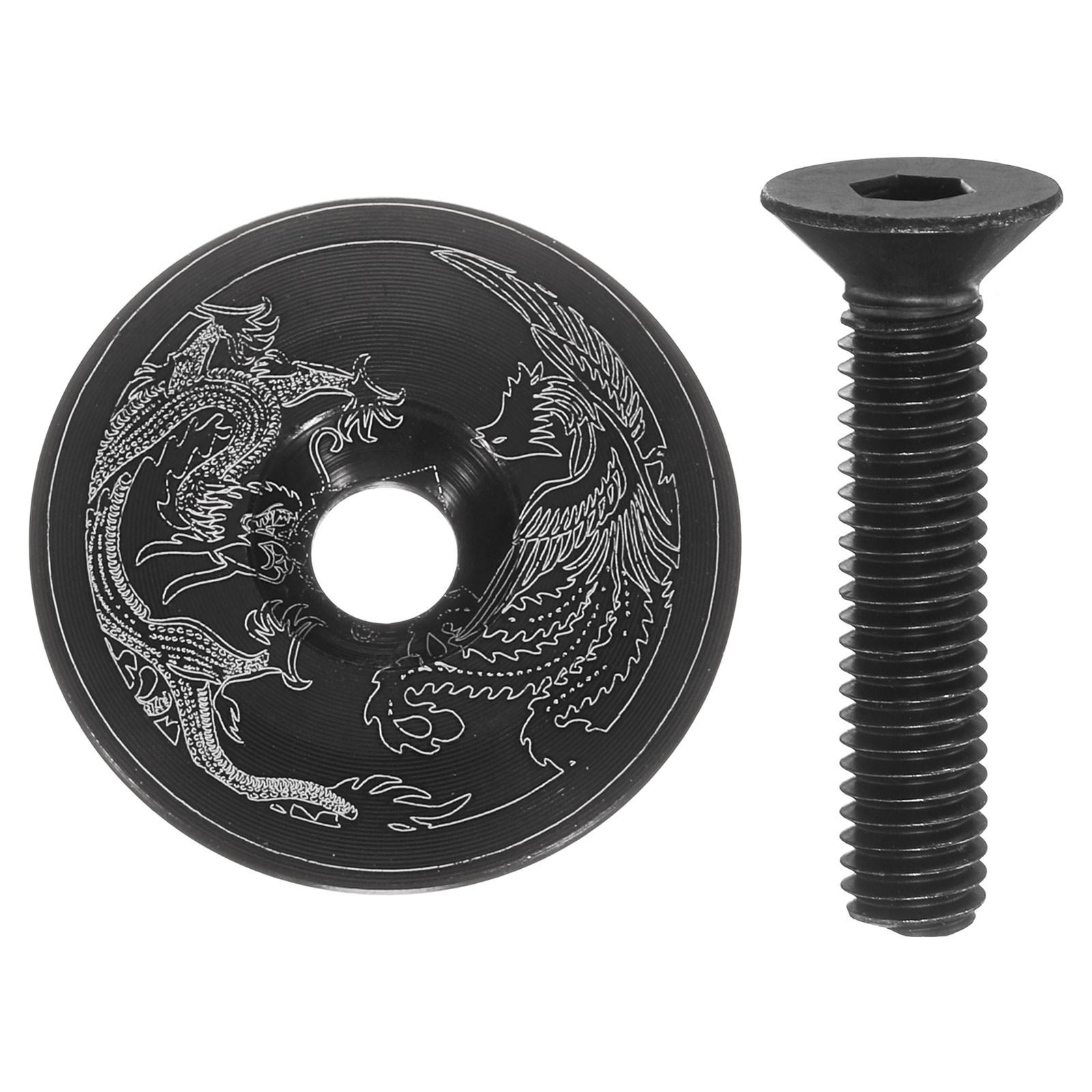 1 1/4" OD Bicycle Headset Stem Top Cap for Road Bike Black