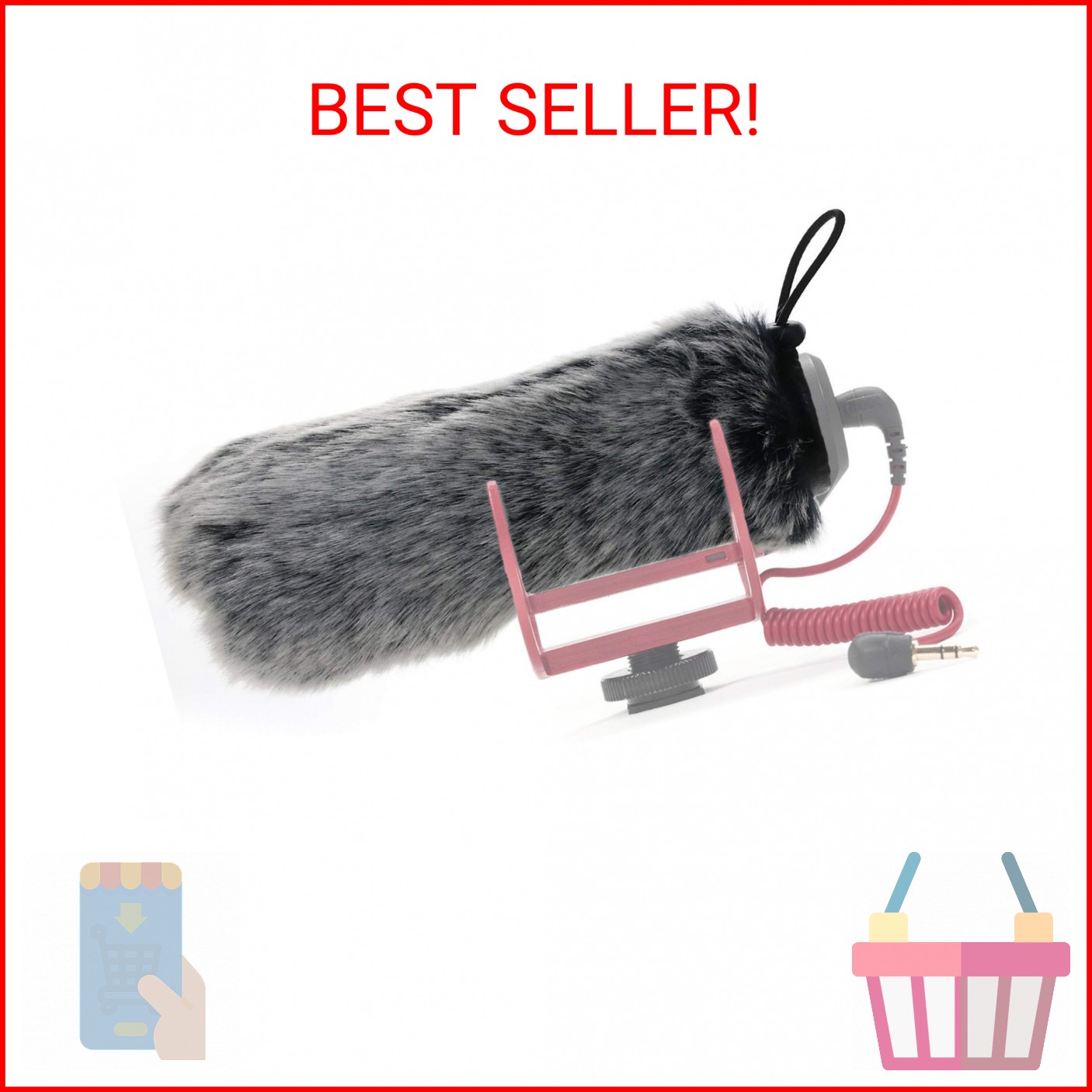 SUNMON Rode Deadcat Mic Windshield Fur Filter for Rode VideoMic Go Camera Microp