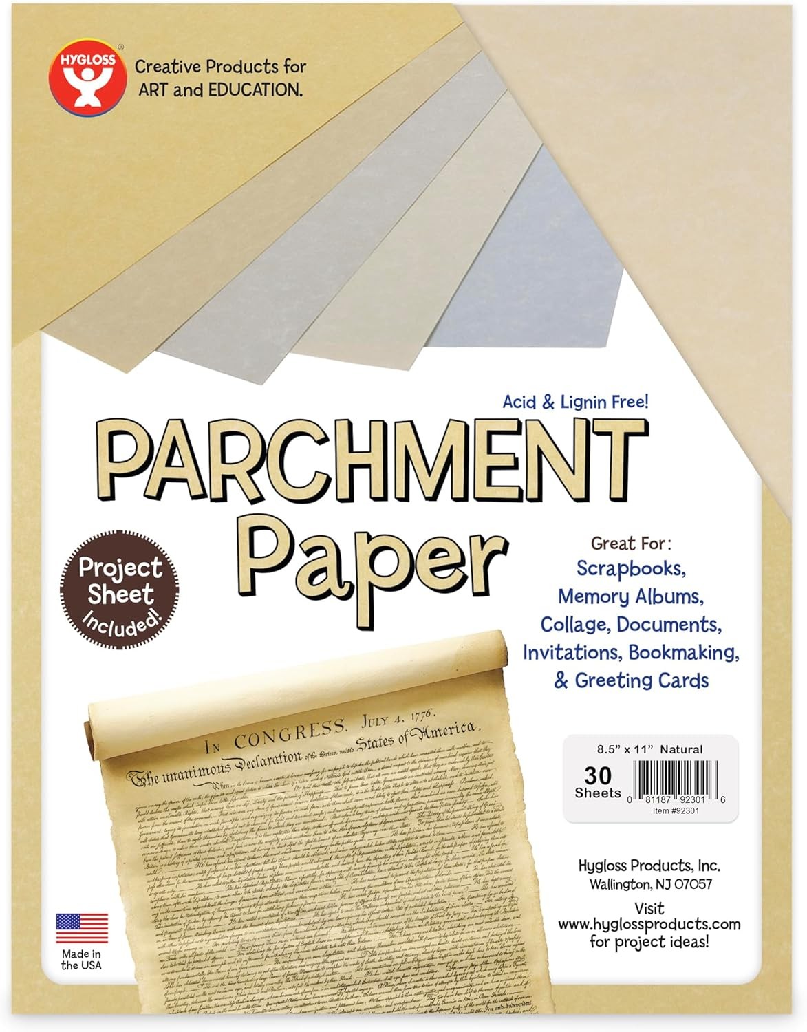 Products Craft Parchment Paper Sheets Printer Friendly Made in USA 8-1/2 x 11