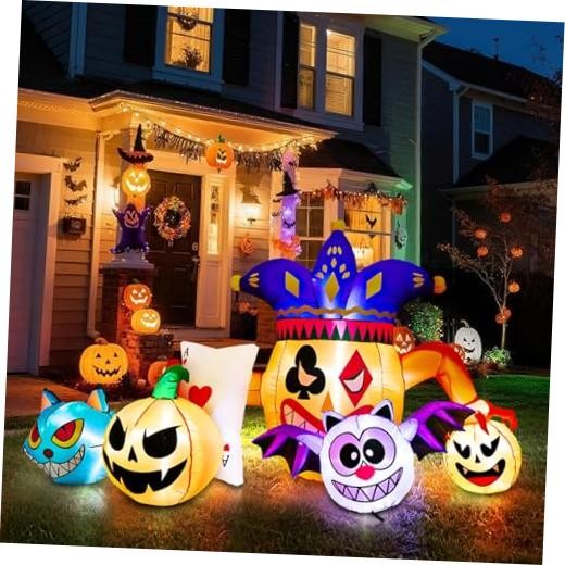 Inflatables Halloween Decorations Outdoor, Blow up Decoration Clowns Pumpkin