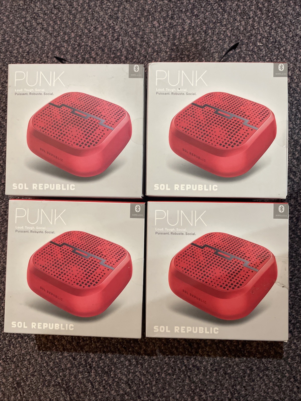 Sol Republic Punk Wireless Portable Bluetooth Speaker - Red